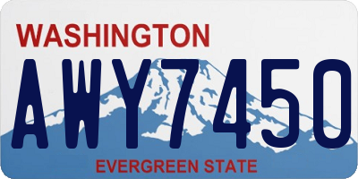 WA license plate AWY7450