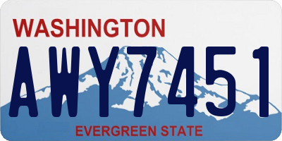 WA license plate AWY7451