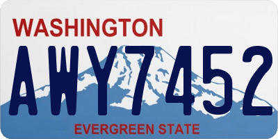 WA license plate AWY7452