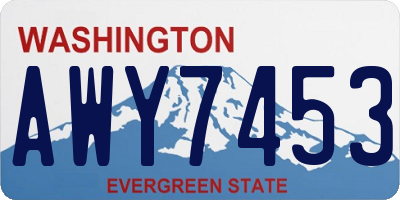 WA license plate AWY7453