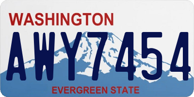 WA license plate AWY7454