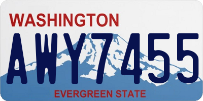 WA license plate AWY7455