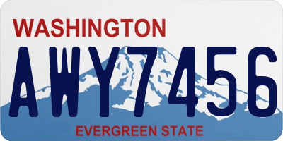 WA license plate AWY7456