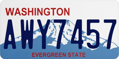 WA license plate AWY7457