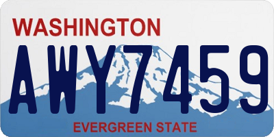 WA license plate AWY7459