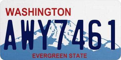 WA license plate AWY7461