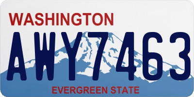 WA license plate AWY7463