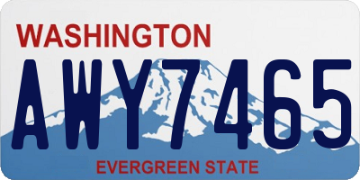 WA license plate AWY7465