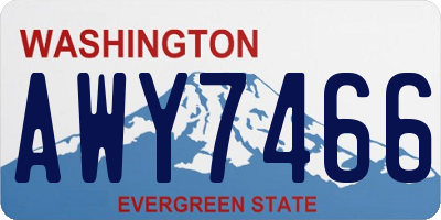 WA license plate AWY7466