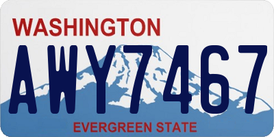 WA license plate AWY7467