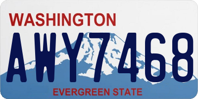 WA license plate AWY7468
