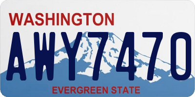 WA license plate AWY7470