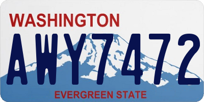 WA license plate AWY7472