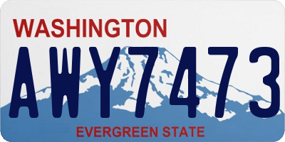 WA license plate AWY7473