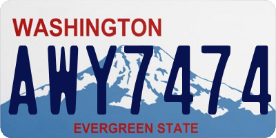 WA license plate AWY7474