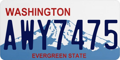 WA license plate AWY7475