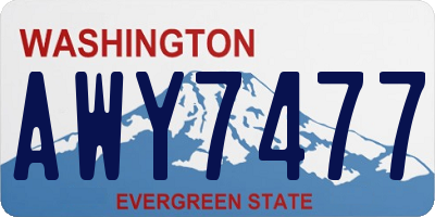 WA license plate AWY7477