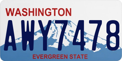 WA license plate AWY7478