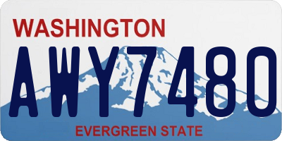 WA license plate AWY7480