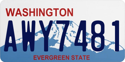 WA license plate AWY7481
