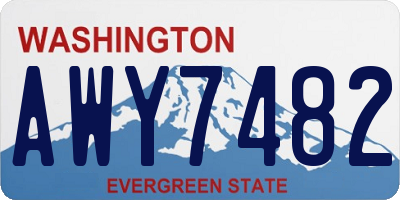 WA license plate AWY7482