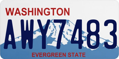 WA license plate AWY7483