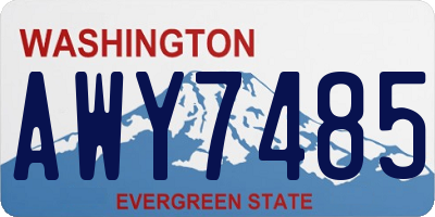 WA license plate AWY7485