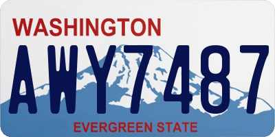 WA license plate AWY7487
