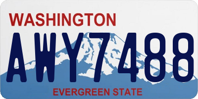 WA license plate AWY7488