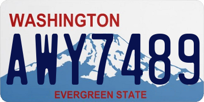 WA license plate AWY7489