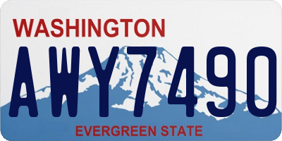 WA license plate AWY7490