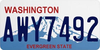 WA license plate AWY7492