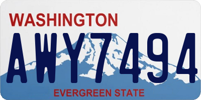 WA license plate AWY7494