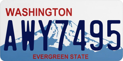 WA license plate AWY7495