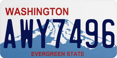 WA license plate AWY7496