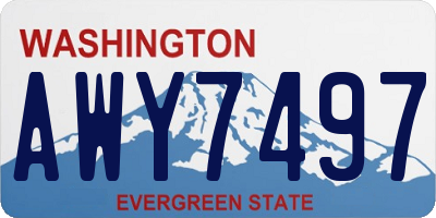 WA license plate AWY7497