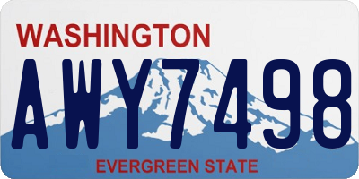 WA license plate AWY7498