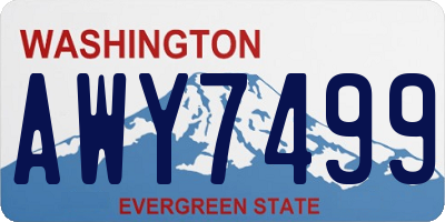 WA license plate AWY7499