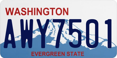 WA license plate AWY7501