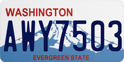 WA license plate AWY7503