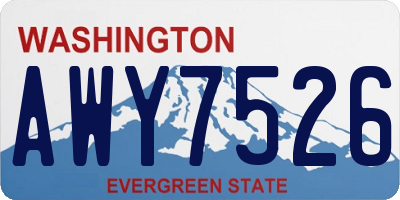 WA license plate AWY7526