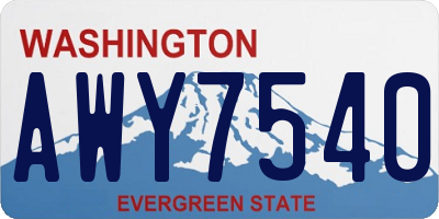 WA license plate AWY7540