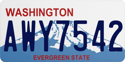 WA license plate AWY7542