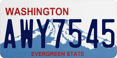 WA license plate AWY7545