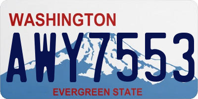 WA license plate AWY7553