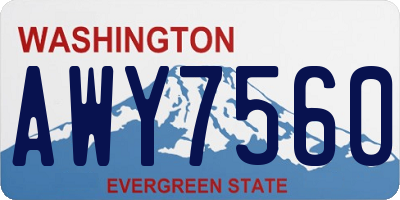 WA license plate AWY7560