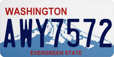 WA license plate AWY7572