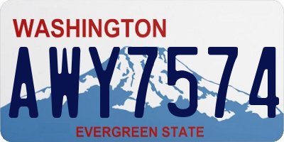WA license plate AWY7574