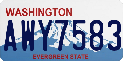 WA license plate AWY7583