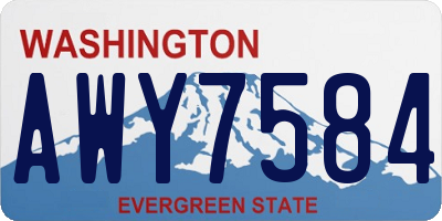 WA license plate AWY7584